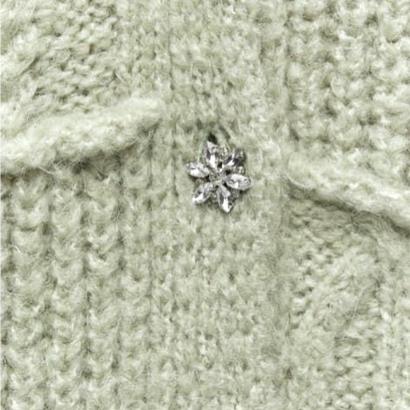 Zara Rhinestone Button Patchwork Cardigan - Picture 8 of 8